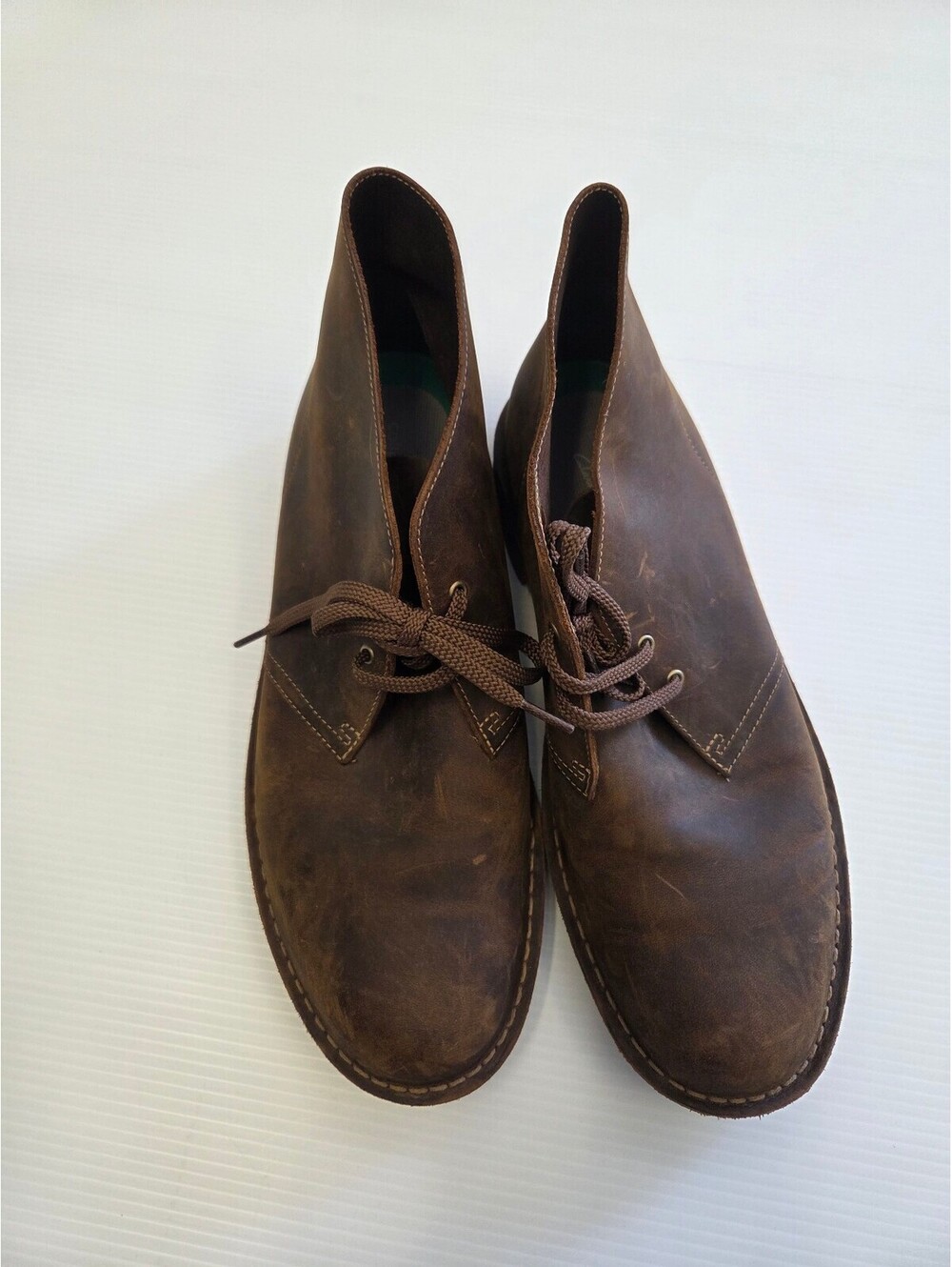 Clarks Men's Shepton Desert Boots Brown Leather Size 12 UK 46 EU